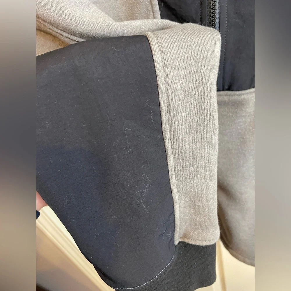 The North Face hybrid Black and Gray Pullover hoodie large